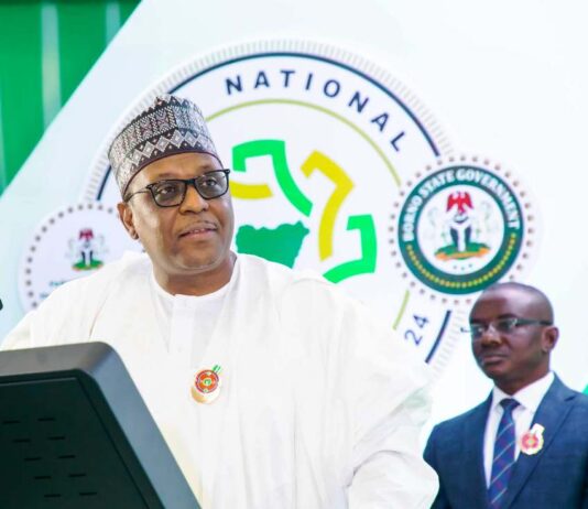 The Honourable Coordinating Minister for Health & Social Welfare Prof. Muhammadu Ali Pate addressing participants and stakeholders @ the Opening ceremony of the 65th National Council on Health, which held at the Mohammad Indimi Distance Learning Centre @ the University of Maiduguri, Borno State.
