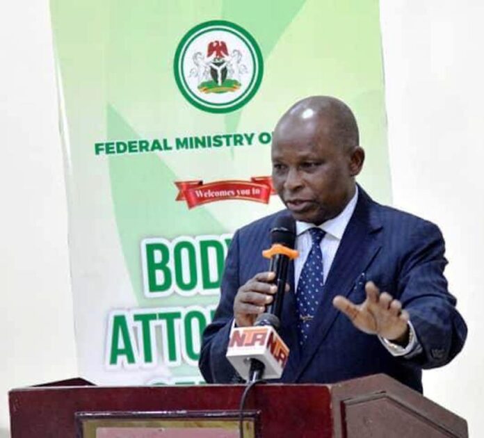 BOSAG - National Policy Development3 Hon. Attorney General of the Federation and Minister of Justice, Lateef Fagbemi SAN, Ddelivering his opening remarks during the Meeting of Body of Attorneys - General at Rock View Hotel. 14/11/2024