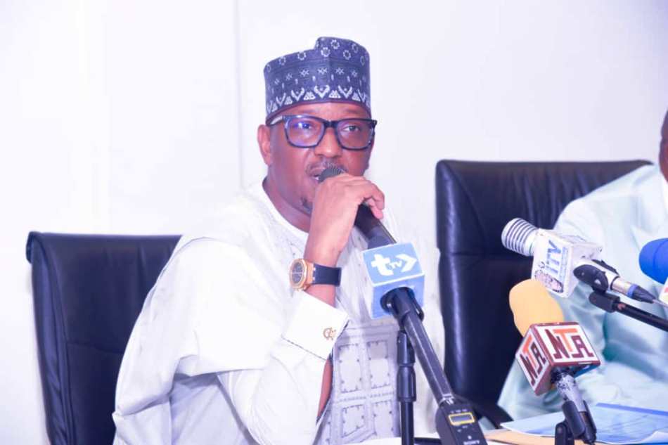 The Chairman, National Sports Commission, Mallam Shehu Dikko Delivering his Acceptance Speech during the Hand over Ceremony held Recently at the Media Centre, Moshood Abiola National Stadium, Abuja