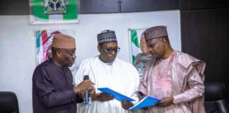 Samuel Anyanwu AttachmentsNov 5, 2024, 4:54 PM (9 hours ago) to me PRESS RELEASE DR. ALAUSA HANDOVER TO NEW MINISTER OF STATE, HEALTH -REWARD FOR WORK IS MORE WORK, SAYS PATE The Coordinating Minister for Health & Social Welfare Prof. Muhammad Ali Pate has described the redeployment of Dr Tunji Alausa as new Honourable Minister of Education, as reward for good and exceptional work in his former post as Minister of State for Health & Social Welfare. Prof Pate disclosed this during the handover by Dr. Tunji Alausa, former Minister of State to the in-coming Minister, Dr. Salako Iziaq Adekunle Adeboye, held in the Ministry's headquarters office Abuja, Monday 4 November 2024. Speaking with nostalgia, the Coordinating Minister extolled the virtues of his former assistant and said; he is a man with capacity, commitment and a team player. All these attributes, he emphasized, has contributed immensely to the transformative blocks of improving the health sector for effective, efficient and, optimal service delivery to Nigerians. While wishing Dr Tunji Alausa the out-gone Minister, success and God's guidance in his new post as Honourable Minister for Education, Prof. Pate asserted that '' the reward for work is more work. The reward for good work is even more work. So I am not surprised''. Furthermore, the Coordinating Minister welcomed the incoming Minister of State for Health & Social Welfare, Dr Salako Iziaq Adekunle Adeboye to the Ministry; stressing that his coming is highly appreciated. Collectively, he stated, we shall build upon the milestones to revamp and, advance the health sector in line with the Renewed Hope Agenda of President Bola Ahmed Tinubu GCFR. The highpoint of the event was the handover notes by Dr. Tunji Alausa to the incoming Minister of State for Health & Social Welfare Dr Salako Iziaq Adekunle Adeboye; in the presence of the Coordinating Minister for Health & Social Welfare, Prof. Muhammad Ali Pate; Permanent Secretary Kachollom Daju mni; and Directors of Departments. Another milestone event of the day in the Ministry's headquarters Office; was the release of appointment letters by Dr. Tunji Alausa to ten (10nos) Medical Directors of Federal Hospitals and, the newly established Federal Medical Centres at Misau, Bauchi State; Ikole-Ekiti, Ekiti State and, Epe Lagos State. Speaking at the event marking his last duty in the Federal Ministry of Health & Social Welfare, Dr Alausa enjoined the newly appointed Medical Directors to be prudent, judicious and purposeful in their administration of resources. He emphasized to them the dictum: to whom much is given, much is expected; and said ''please focus on the project you can complete on time, any amount of money that the government releases into healthcare, we want our citizens to start feeling the impact". Alaba Balogun Head, Information & Public Relations 05 November 2024 Left-Right: Outgoing Minister Dr Tunji Alausa; Coordinating Minister for Health & Social Welfare Prof Muhammad Ali Pate and, In- coming Minister of State, Dr. Salako Iziak Adekunle Adeboye; during the Handover ceremony.