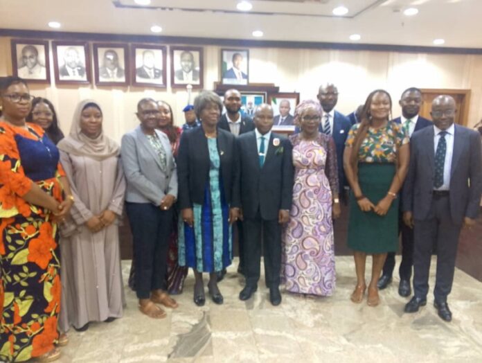 IMG-20241108-WA0090 Fourth from Left, Mrs Funke Adekoya (SAN); the AGF, Prince Lateef Fagbemi (SAN), and the Permanent Secretary, Mrs Beatrice Jeddy-Agba, with other committee members during the inauguration.