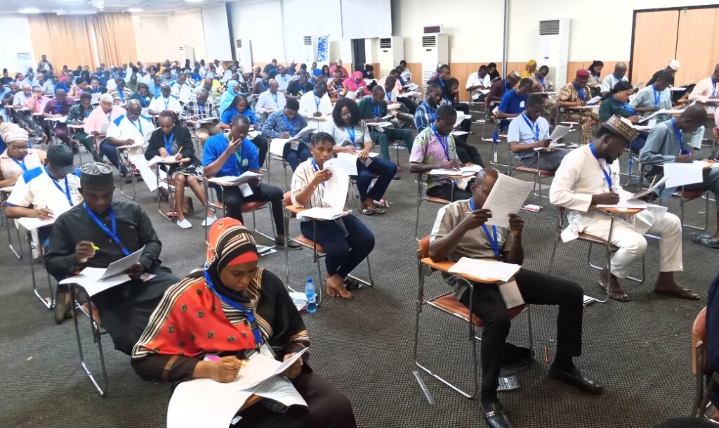 A cross section of participants at the Bureau of Public Procurement, (BPP) 2024 Mandatory Continuous Public Procurement Capacity Development Training Program during their examination, after a three week training in Lagos. 09/11/24.