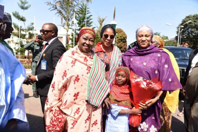 MBNCWD Named An ICT Block11 L-R The Director-General of Maryam Babangida National Center for Women Development, Honorable Dr Asabe Vilita Bashir and Haji Nana Shettima during the naming of the ICT Block in honor of late Chief Abibat Mogaji, the beloved mother of our President.