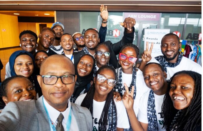 Mr. Olubunmi Olusanya - PS The Permanent Secretary, Federal Ministry of Youth Development, Mr. Olubunmi Olusanya and with Nigerian Youth Delegates at the Summit, in Kigali, Rwanda.