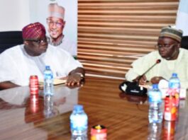 Hon. Chairman (FCSC) (left) and Deputy Governor, Katsina State, Mallam Faruk Lawal HCIB (Right) during the visit of the former to the latter at Katsina State Government House on Monday.