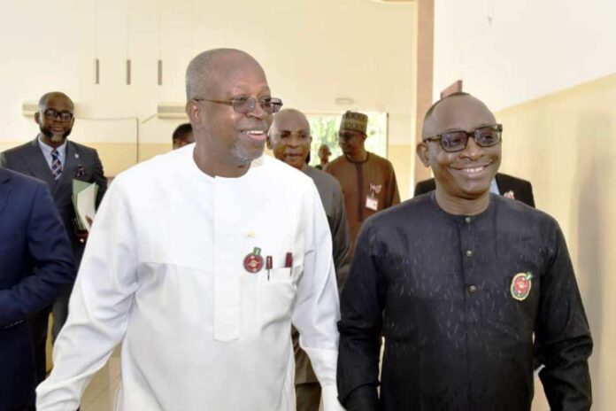 New BPP DG Commits To Efficiency1 R-L: Director-General, BPP, Dr. Adebowale A. Adedokun arriving at the venue with the former DG, BPP, Engr. Emeka M. Ezeh, OFR