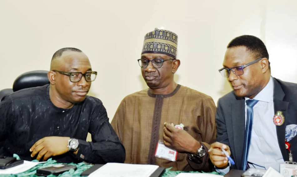 L-R: Director-General, BPP, Dr. Adebowale A. Adedokun; Director, Civil Infrastructure, Engr. Nasir M. Bello & Director, Compliance, Certification & Monitoring, Engr. Isaiah G. Yesufu during the retreat