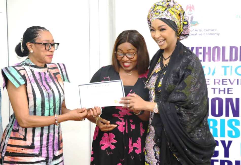 Former Minister of FEDERAL MINISTRY of TOURISM, LOLA ADE -- JOHN, Director international TOURISM, DOROTHY DURUAKU and Minister of FEDERAL MINISTRY of ART, CULTURE, TOURISM and CREATIVE ECONOMY, HANNATU MUSA MUSAWA.