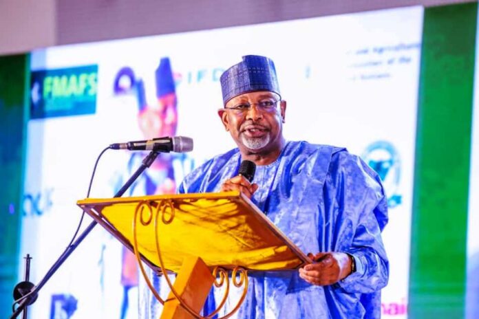 Sen Abubakar Kyari The Minister of Agriculture and Food Security, Sen Abubakar Kyari, while addressing the 46th Council in Calabar, Cross River State.