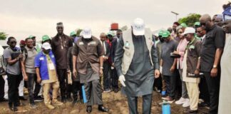 L-R, the Minister of State for Agriculture and Food Security, Sen.Dr Aliyu Sabi Abdullahi and Minister of Agriculture and Food Security, Sen Abubakar Kyari, during the flag-off of the 2024/2025 National Dry Season Farming in Calabar,Cross River State.