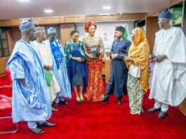 THE SPECIAL ADVISER TO THE PRESIDENT ON SENATE MATTERS, Senator Basheer Lado (3RD TO THE RIGHT) AMIDST THE NEW MINISTERS