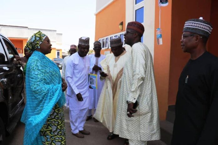 Arrival of the Director General of Maryam Babangida National Center For Women Development, Honorable Dr Asabe Vilita Bashir at the venue of the strategic review meeting. She was received by the departmental directors and heads of unit of the Center.