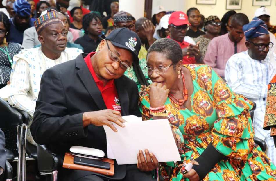 L to R , The Director overseeing, the office of Permanent Secretary of Federal Ministry of Art, Culture, Tourism and Creative. Economy, Mr Raphael Obi. Oraeluno and the Director, Culture Department