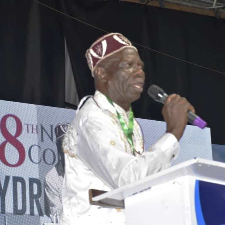 Chairman of Oil and Gas Host Communities, Dr. Mike Emuh delivering his goodwill message at the 8th Edition of the National Council on Hydrocarbons.