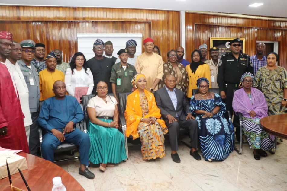 Hon. Minister of Art, Culture, Tourism and Creative Economy, Hannatu Musa MUSAWA, The Director Over seeing, the Office of the Permanent Secretary Of Federal Ministry of Art, Culture, Tourism and Creative Economy, Mr Raphael .O. Oraeluno, During the Inauguration Of Committee For ( CAF ) 2025.