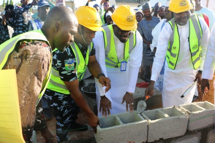 Construction Of Smart Modern Police Headquarters2 L-R: District Head of Mpape, Alhaji Adamu Diga; Acting Permanent Secretary, Ministry of |Police Affairs, Yusuf Abubakar Argungu; Executive Secretary, Nigeria Police Trust Fund, Mohammed Sheidu; FCT Commissioner of Police, CP Olatunji Disu; and Director of Finance and Accounts (MPA), Okehie Isaac Tochuchwu during the groundbreaking ceremony for the construction of the Mpape Divisional Police Headquarters and six Rank and File Quarters that enhance the security of this area council by the Nigeria Police Trust Fund (NPTF) at Mpape, Maitama District, Abuja