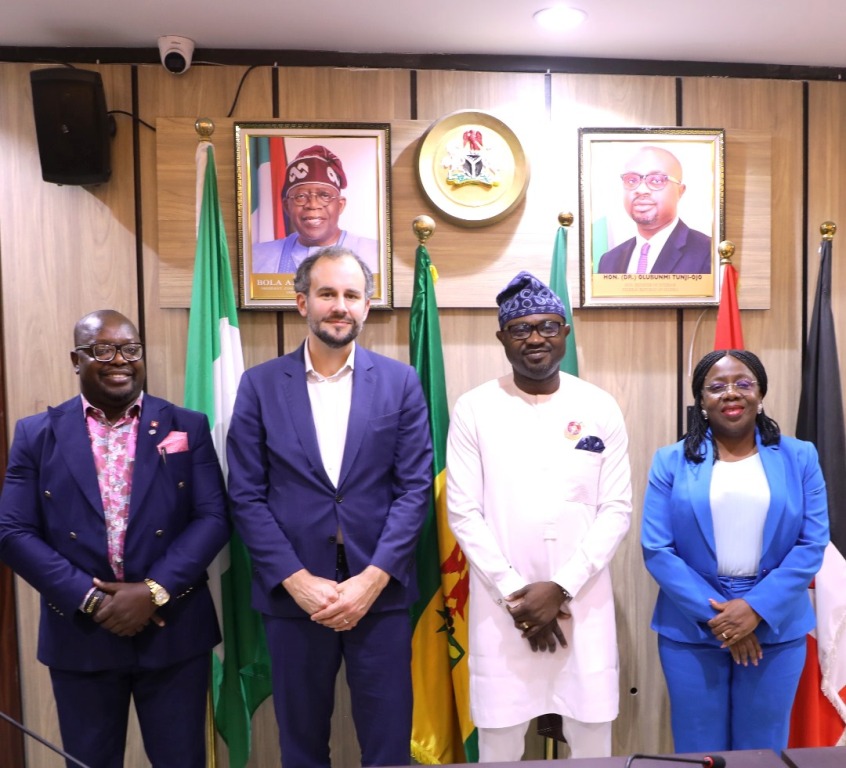 L-R: Barr. Chinwike Okereke, Exec. Director, AFRILAW; Jean-Michel Rousseau, Head, Business & Security Division, DCAF; Dr. Olubunmi Tunji-Ojo, Minister of Interior; Dr. Magdalene Ajani, Permanent Secretary, Ministry of Interior