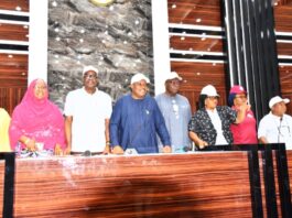 The Permanent Secretary Education Dr Nasir Sani- Gwarzo mni in the middle with the Directors