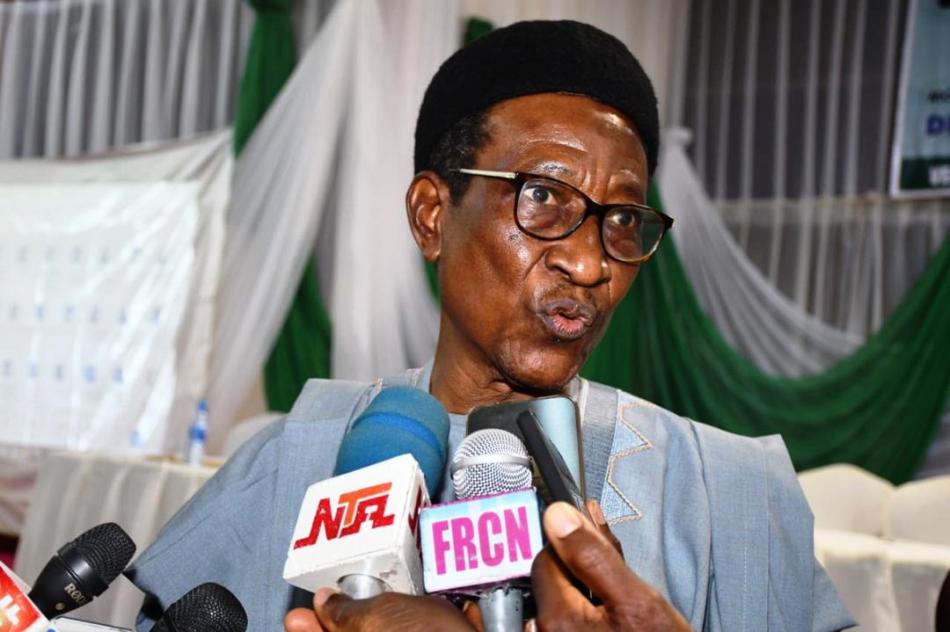 The Honorable Commissioner for Water Resources and Rural Development, Abubakar O Akum., represented the Executive Governor of Nasarawa State, Engr. Abdullahi Sule. He is pictured here interacting with journalists at the event.