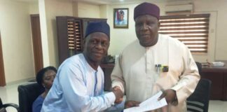 Chief Executive/National Coordinator African Union Development Agency, Jabiru Salisun Abdullahi formally took over the affairs of the Agency from the Director/Acting CEO Barrister Baba Saidu