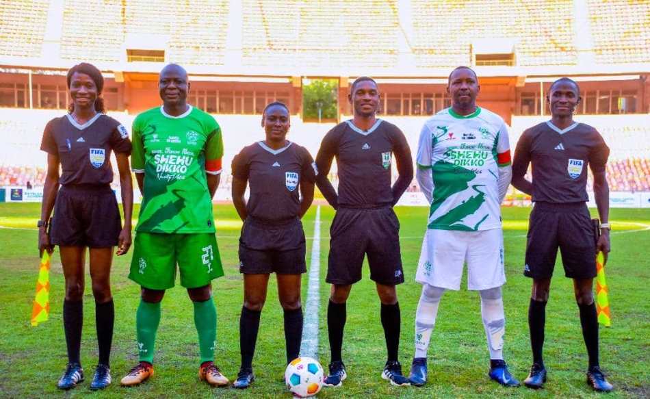 The game officials with the captain of Team Nigeria and Team Shehu