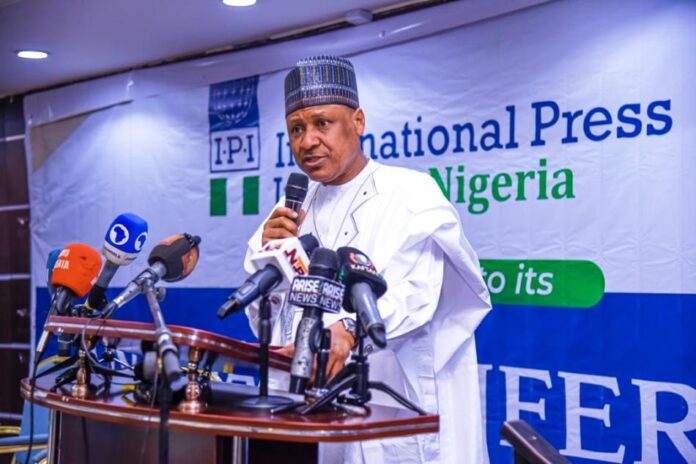 Mohammed Idris Minister of Information and National Orientation, Mohammed Idris, delivering the keynote address at the 2024 Annual Conference of the International Press Institute in Abuja on Wednesday