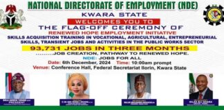 NDE Recruits 2,285 Unemployed Persons In Kwara