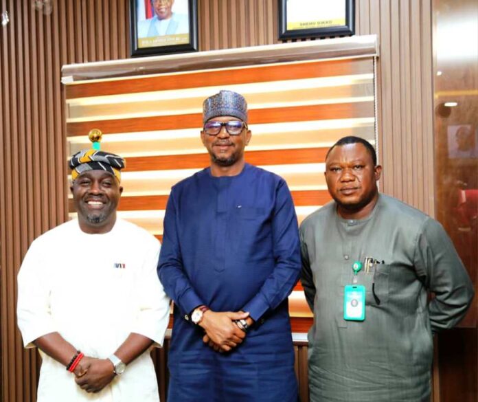 NSC Chairman Urges Sports Writers 1 L-R The Director General National Sports Commission, Hon. Bukola Olapade; The Chairman National Sports Commission, Mallam Shehu Dikko and the President Sports Writers Association of Nigeria (SWAN) Mr. Isaiah Benjamin when SWAN Executives paid a courtesy visit to the Chairman NSC