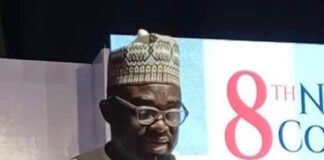 Representative of the Honourable Minister of State Petroleum Resources (Gas) and the Director of Upstream Department in the Ministry, Engr. Kamoru Busari FNSE delivering the keynote address at the 8th edition of the National Council on Hydrocarbons in Asaba, Delta State.