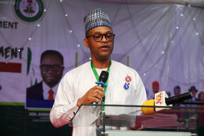 Pix 3 Olusanya The Permanent Secretary, Federal Ministry of Youth Development, Olubunmi Olusanya giving his remarks during the 7th National Council on Youth Development, with the theme: "Transforming and Repositioning the Nigerian Youth to Thrive and Catalyse Economic Development", held in Maiduguri, Borno State.