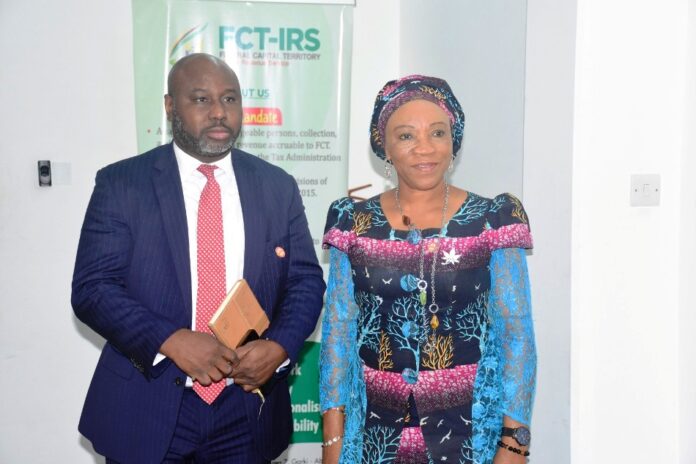 Resolution Of Complaints From Public6 The National Coordinator/CEO SERVICOM PRESIDENCY , Mrs Nnenna Akajemeli and the Acting Chairman FCT IRS Dr Ango Hadi during the courtesy visit.