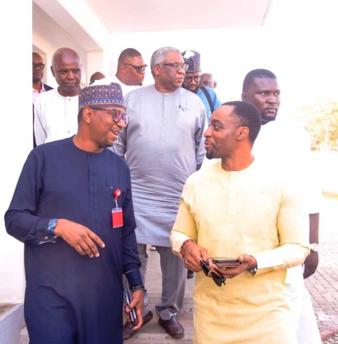 School Sports 1 The Chairman of National Sports Commission, Mallam Shehu Dikko in company of Crown Prince of Benin Kingdom Prince Ezelekhae Ewuare, during a courtesy visit by the Prince to the Chairman on Thursday, 28th Nov. 2024