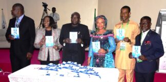 The National Coordinator/ CEO Mrs Nnenna Akajemili and The ICPC Secretary Mr Okwudiri and the Nodal Officer and others during the launch of ICPC Service Charter