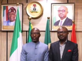 L-R: Mr. Faleye Oluwaseun Mayomi, MD/ CE, NSITF and Hon. (Dr.) Olubunmi Tunji-Ojo, Minister of Interior