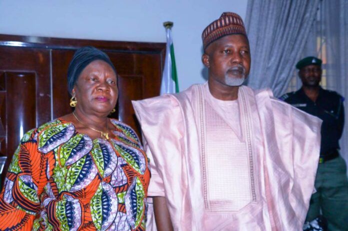 courtesy visit2 Right, Honourable Minister of State Federal Ministry of Humanitarian Affairs and Poverty Reduction, Hon Dr Yusuf Tanko Sununu and the Deputy Governor Plateau State, Her Excellency Josephine Piyo, during the courtesy visit on the Deputy Governor on Monday 2nd December 2024 at her official Resident, in Jos Plateau State.