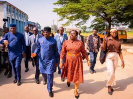 The Honourable Minster of Education Dr Maruf Tunji Alausa on unannounced visit to Queens College Yaba Lagos with the Principal Dr Mrs Oyindamola Obabori and other staff members on inspection in the School.