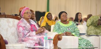 L - R First Lady Sen. Oluremi TInubu, SSAP-SDGs Princess Adejoke Orelope-Adefulire and Minister of State FCT Dr. Mariya Mahmud 