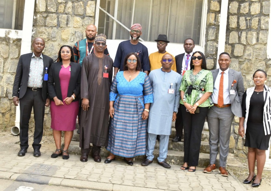 Director-General, Bureau of Public Procurement (BPP) Dr. Adebowale A. Adedokun, MCIPS, ACFE 4th right, the leader of the delegation, United Nation Women Representative, to Nigeria and Ecowas, Mrs. Beatrice Enyong, 4th right, other staff of the Bureau and the UNWRNE during their visit to BPP in Abuja