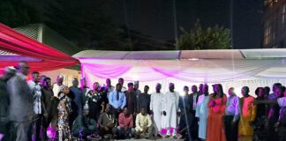 The Director General of the Nigerian Technical Aid Corps, Rt.Hon.Yusuf Buba Yakub is here flanked on both sides by Ambassadors, Ministry of Foreign Affairs officials, members of the NTAC staff and various stakeholders of the Agency during the First Quarter Citizens and Stakeholders' Engagement and Iftar Dinner held at the Nigerian Technical Aid Corps on Monday, March 24, 2025, in Abuja.