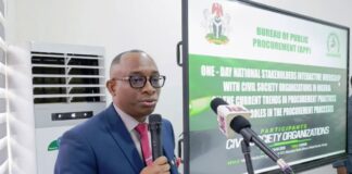 Director-General, BPP, Dr. Adebowale A. Adedoku, MCIPS, ACFE delivering his welcome address at One-Day National Stakeholders Consultation Workshop with the Civil Society Organisation (CSO) in Abuja