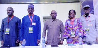 L-R: Head, Energy Infrastructure, Engr. Bright Obidi, Director, Civil Infrstructure, Engr. Nasir M. Bello, Director-General, Bureau of Public Procurement, Dr. Adebowale A. Adedokun, MCIPS, ACFE, Head, Accounts, Mrs. Edith Ikwuegbu and Head, Research, Training and Strategic Planning, BPP, Mr. Nelson Ojougboh during the BPP Two-Day Public Procurement Clinic for Procurement Officers in Federal Ministries, Departments, Agencies, Parastatals in Abuja