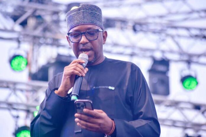 Chairman, National Sports Commission, Mallam Shehu Dikko, delivering his speech during the closing ceremony of National Sports Festival, GatewayGames2024 at the MKO Abiola Stadium, Abeokuta on Thursday, 29th May, 2025