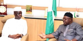 from the left, The AGF, Mr. Shamsudeen Babatunde and to the right, the PS of FMSDIGA, Dr. Onwusoro Maduka Ihemelandu
