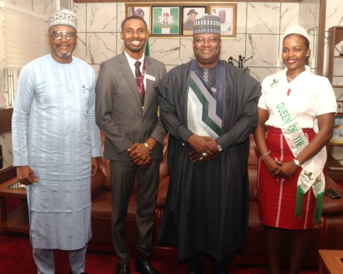 L-R CEO of NIGAV, Mr. Fortune Idu, 2025 king of the air,Mr. Henry Chika,Permanent Secretary, Ministry of Aviation and Aerospace Development, Dr. Ibrahim Abubakar Kana, mni, and Ms. Aisha Yakub