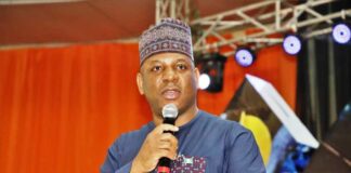 The Honourable Minister of Steel Development, Prince Shuaibu Abubakar Audu delivering his speech during the closing Ceremony of the Bootcamp Training and Empowerment for Nigerian Youths held on Friday 23rd May 2025 in Onitsha Anambra State.