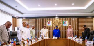 Secretary to the Government of the Federation, Sen. George Akume, fnim, CON, chairs Inter-Ministerial Committee for State Funeral of Former President Muhammadu Buhari, GCFR on Monday, 14th July, 2025 in Abuja.