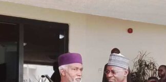 Honorable Minister of Foreign Affairs, Amb. Yusuf Tuggar in a handshake with the DG IPCR, Dr. Joseph Ochogwu